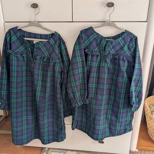 Crewcuts Sleep Wear Kids Plaid Nightgowns in Blue and Green